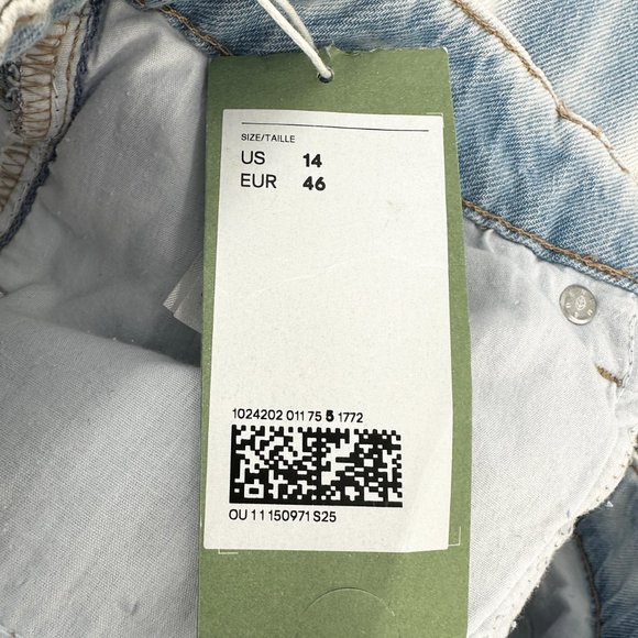 NWT H&M Light Washed Tie Dye Straight Leg Loose Fit Jeans - Picture 4 of 9